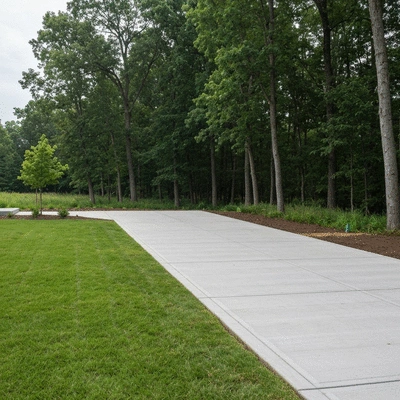Concrete driveway installation