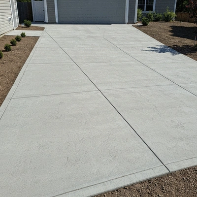 Finished concrete driveway