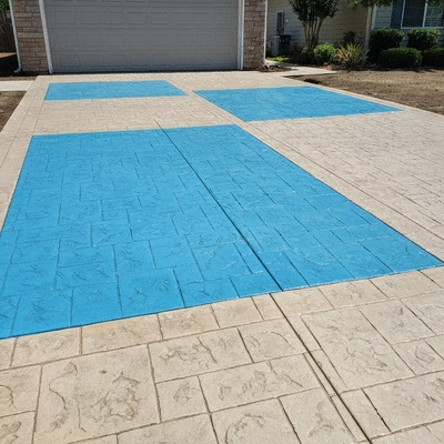 Image of concrete driveway with decorative options