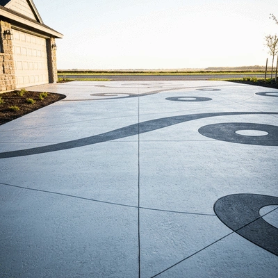 Decorative concrete driveway