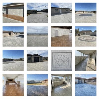 Decorative concrete finishes in various styles