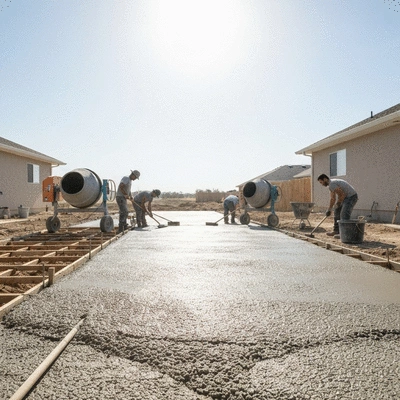 Concrete driveway installation process
