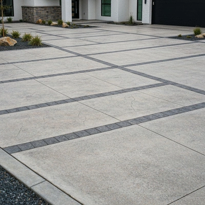 Custom concrete driveway design