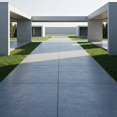 Image of a beautifully finished concrete driveway