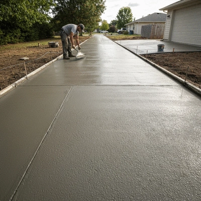 Concrete driveway installation scenario