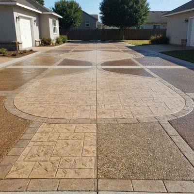 Decorative concrete driveway