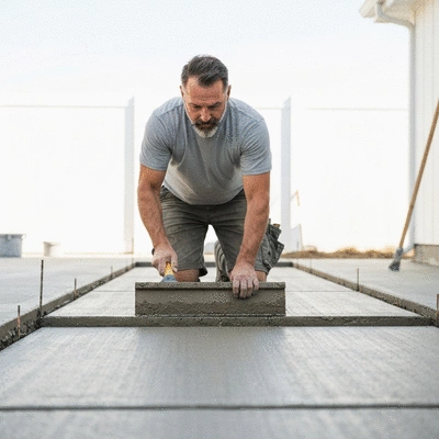 Concrete driveway installation