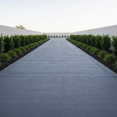 Concrete driveway installation