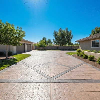 Decorative concrete driveway