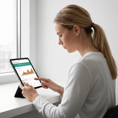 User using a keyword rank checker tool