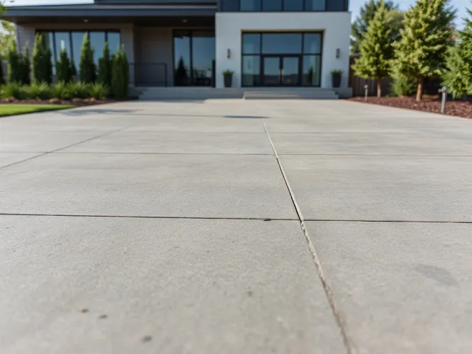 Modern concreting project showcase with smooth finish and professional tools